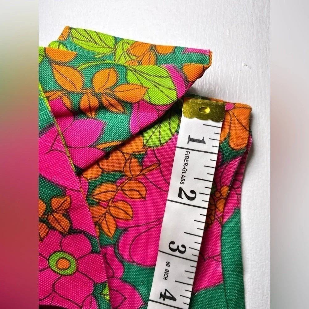 Lee Holliday Kelly Green, Pink, Orange, & Green Floral Print Midi Shift Dress